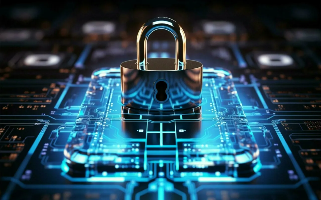 Seguridad de la información: candado sobre un circuito digital
