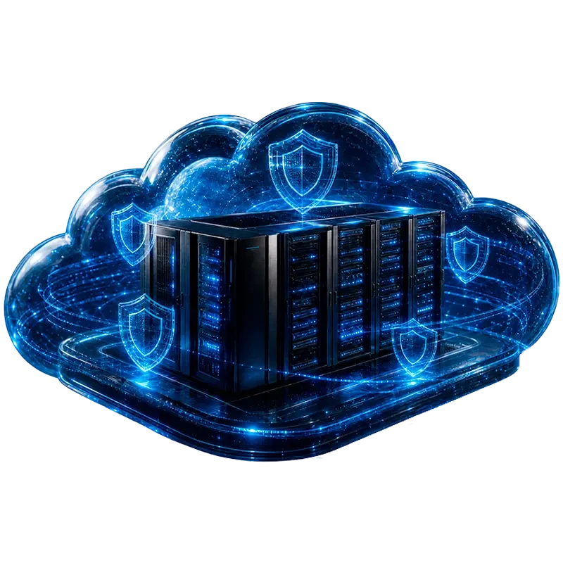 Infraestructura de nube segura de LumaCloud protegida con ciberseguridad