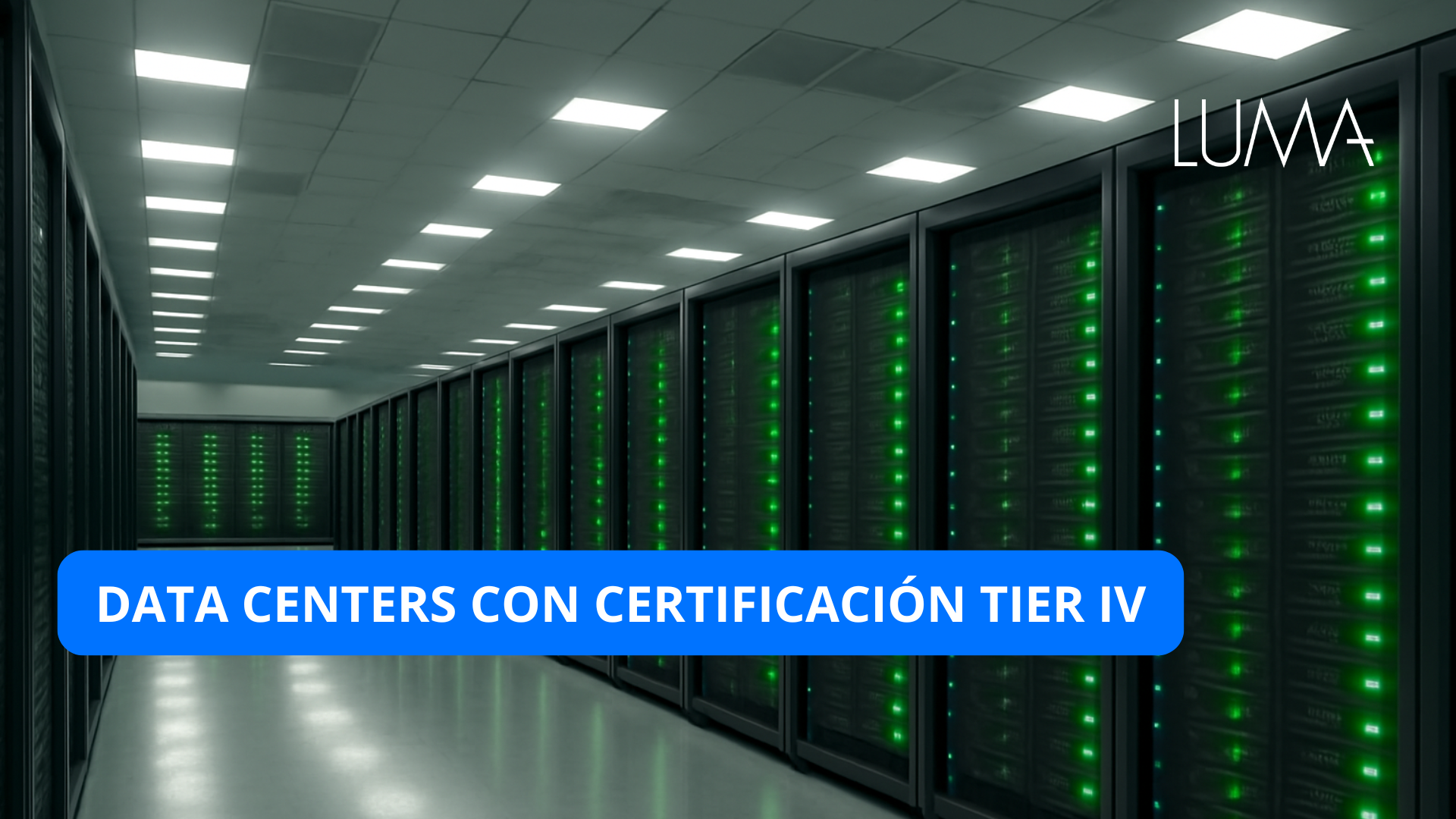 Rack de servidores en un data center empresarial de alta disponibilidad