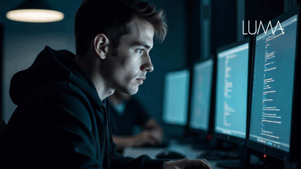 Hacker encapuchado frente a una computadora representando el tiempo de permanencia de un ciberatacante dentro de una red corporativa.