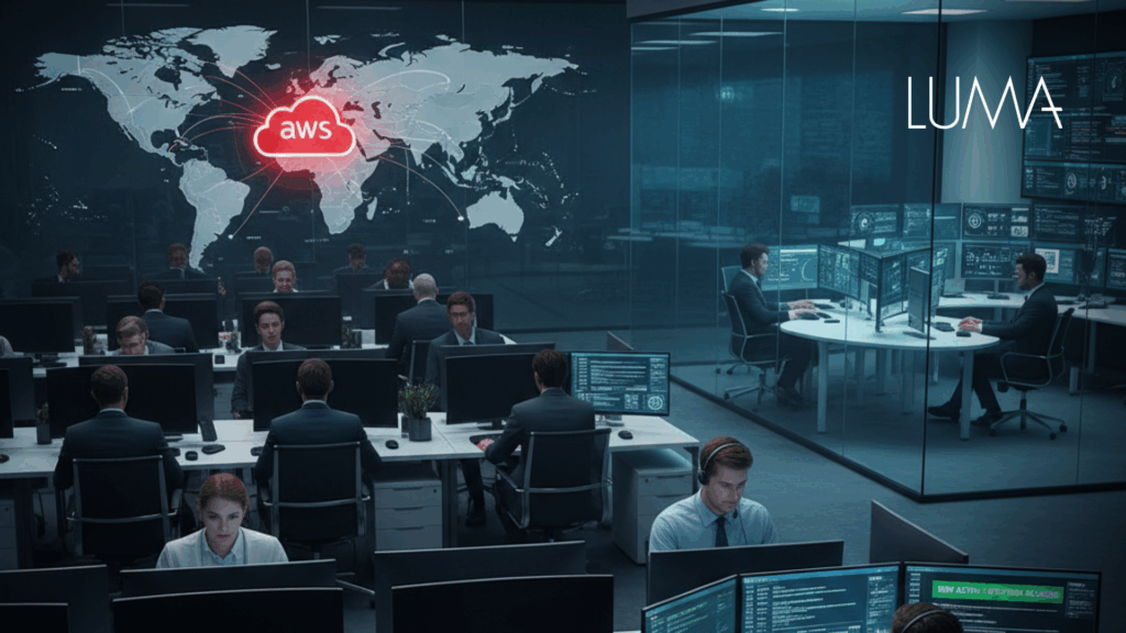 Mapa de Latinoamérica mostrando las zonas afectadas por la caída de AWS en Latinoamérica en octubre de 2025