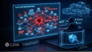 ): Diagrama del flujo de ataque de ciberseguridad del grupo Storm-2949 en Microsoft Azure Entra ID y Key Vaults.